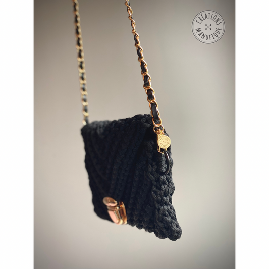 Sac à main chic style enveloppe - Noir - Prêt à partir