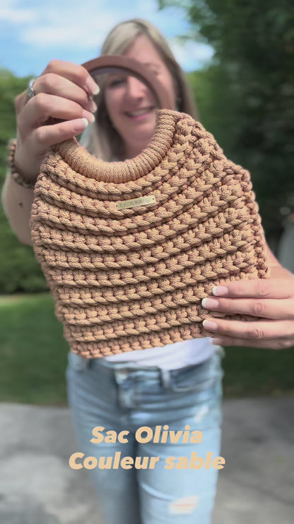 Sac à main Olivia - Sable - Fait à la main - Prêt à partir