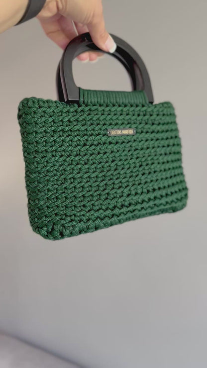 Sac à main Anne Vert sapin - Fait à la main - BIENTÔT DISPONIBLE