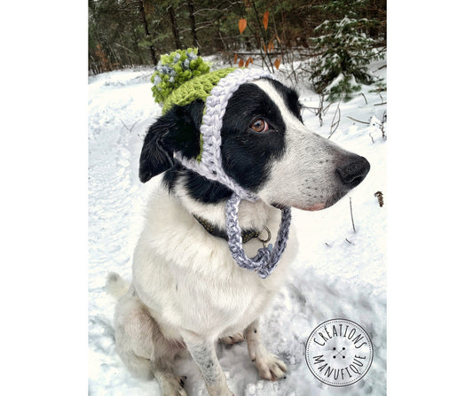 Tuque Artisanale pour Chien ou Chat - Fait Main au Québec