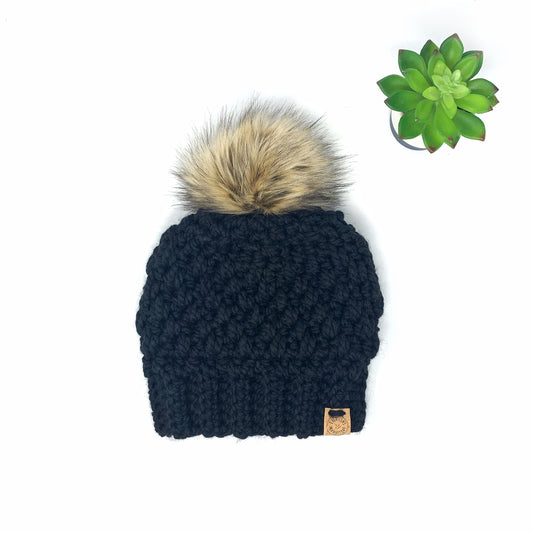 Tuque classique noire - Sur commande