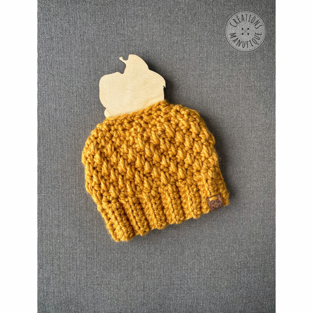 Mustard bun beanie - Ready to ship