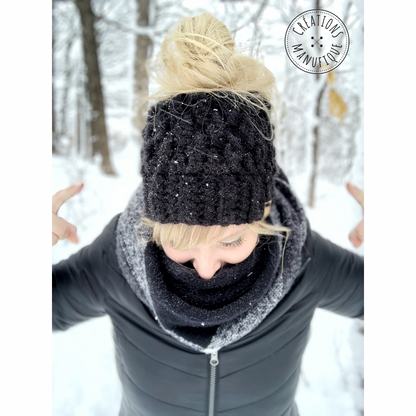 Tuque pour Chignon Fait Main au Crochet - Sur commande
