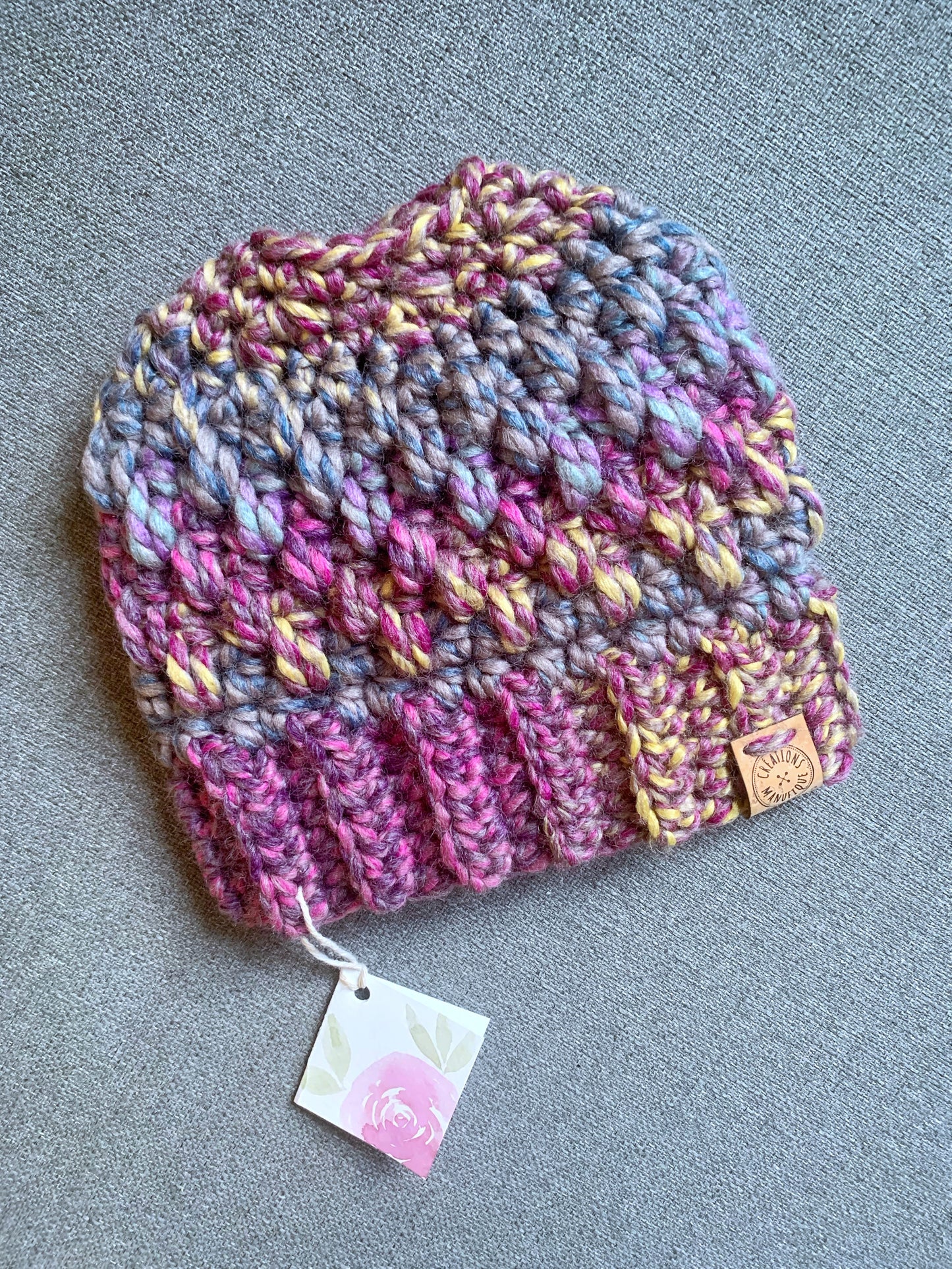 Tuque pour Chignon Fait Main au Crochet - Sur commande