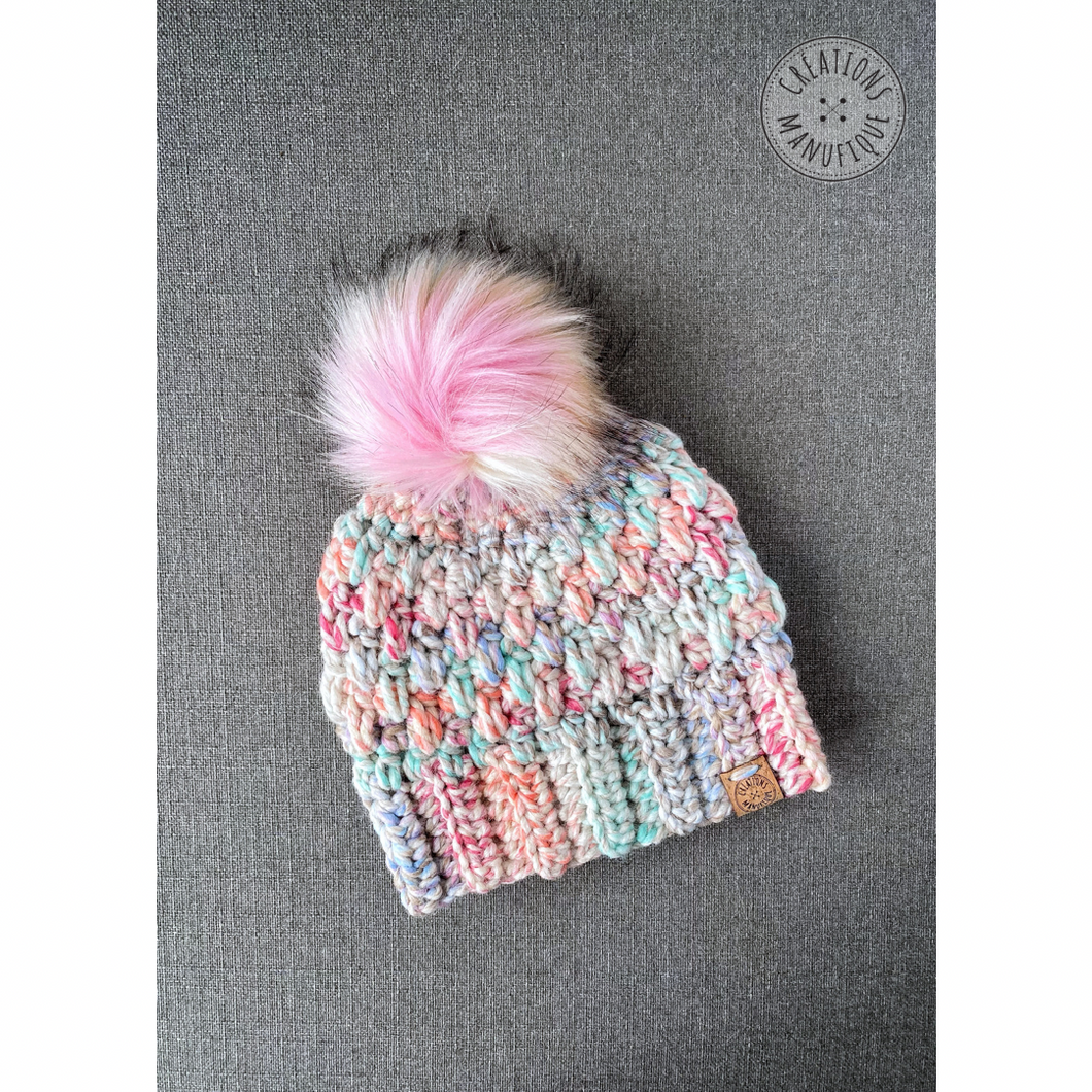 Cotton candy beanie - made to order