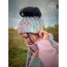 Load image into Gallery viewer, Hudson Bay Bun Beanie - Ready to ship
