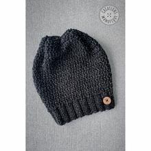 Load image into Gallery viewer, Soft toque / beanie - Black with gold thread - On order
